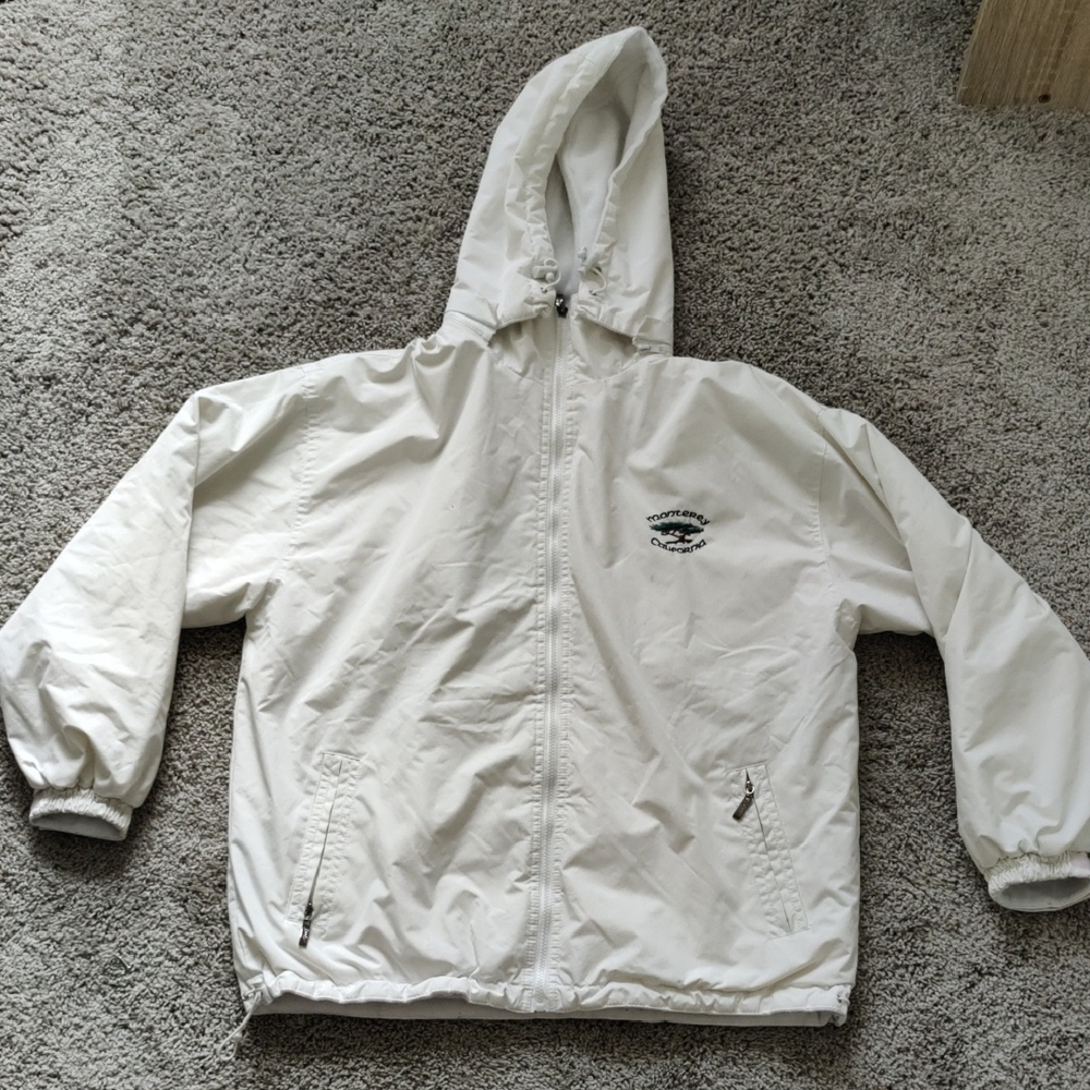 Vintage Monterey California White Reversible Hooded Jacket